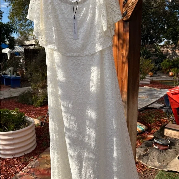 Chelsea Taylor White Lace Dress plus size - Picture 4 of 9